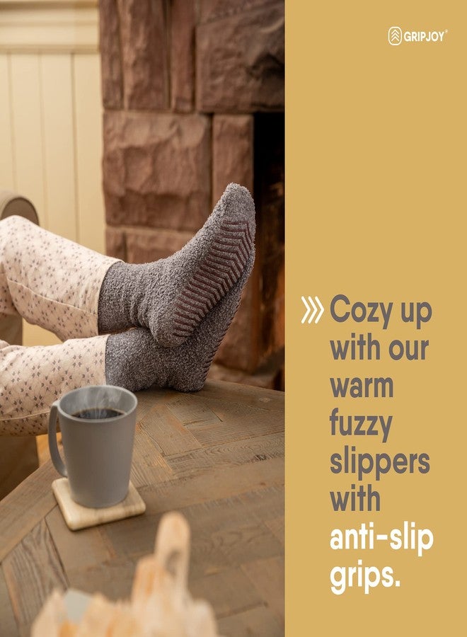 Gripjoy Fuzzy Socks With Grips for Women and Men - Non-Slip Slippers With Grippers - Hospital Socks - Image 2